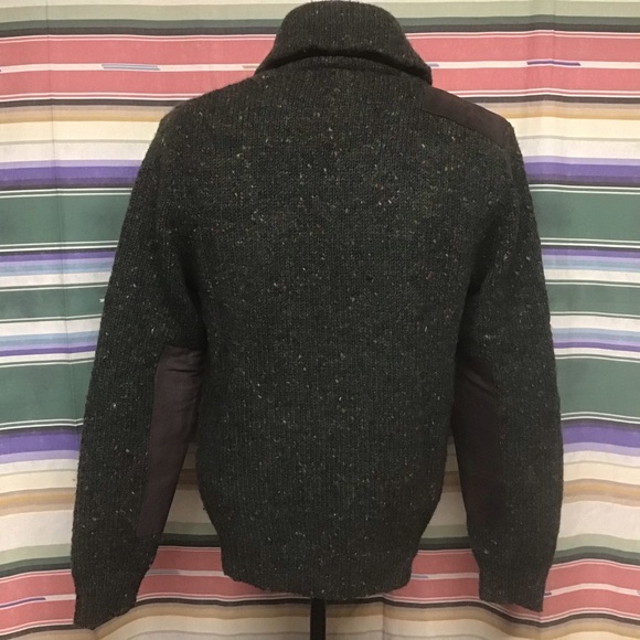 Euc Polo wool and leather cowl sweater Sz L - Picture 4 of 5